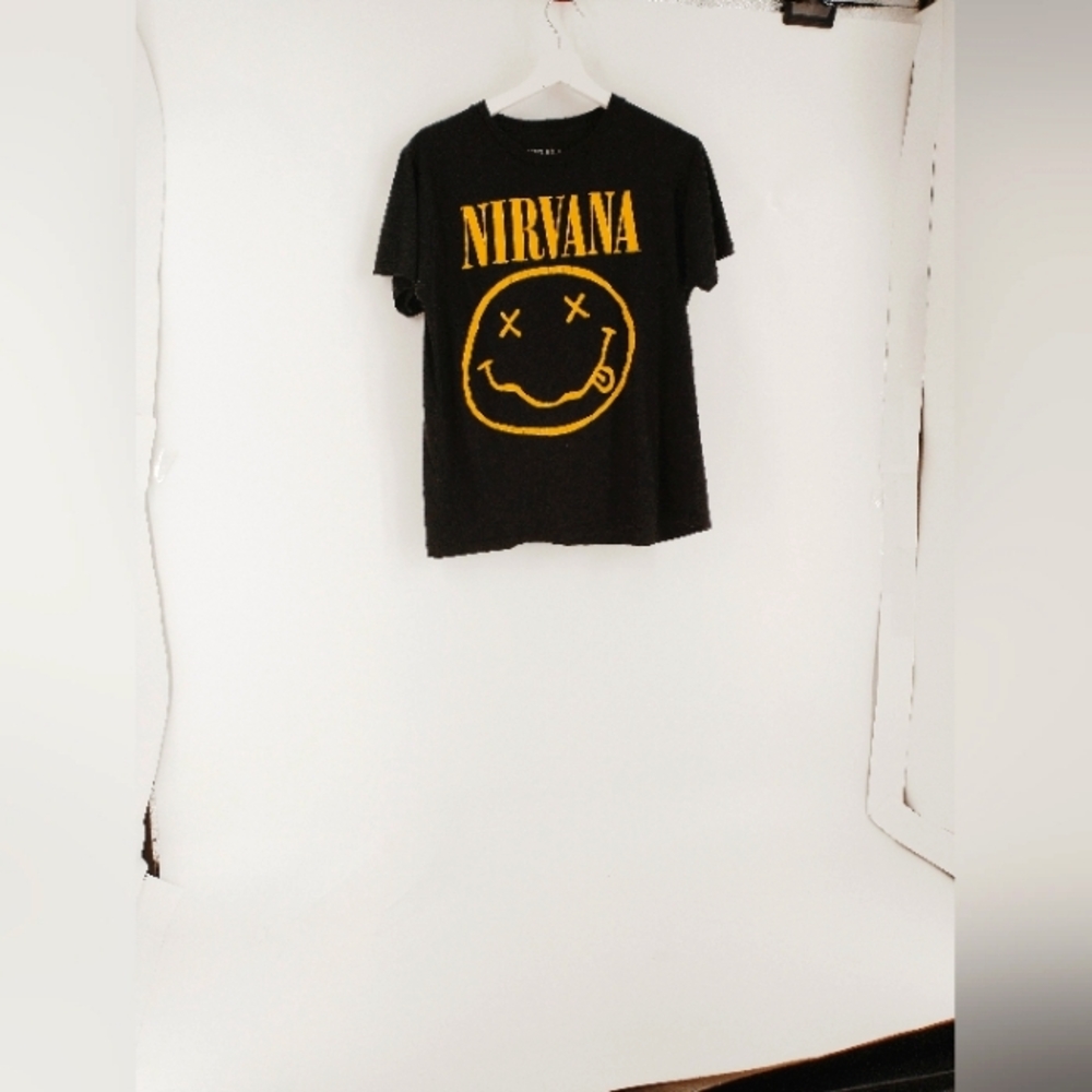 Retro Nirvana smiley T-shirt